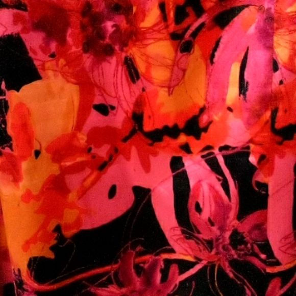 Tahari pink red black sleeveless cocktail shift dress - Picture 4 of 6